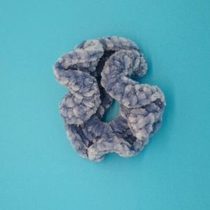 Smokey Blue Velvet Scrunchie